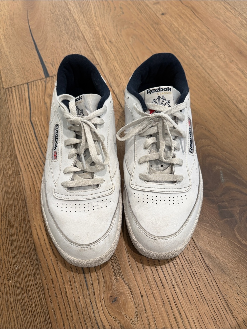 Reebok White and Navy Men's Sneakers
